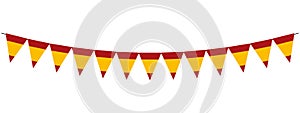 National Day of Spain, bunting garland, red and yellow pennants, retro style vector decorative element, Fiesta Nacional photo