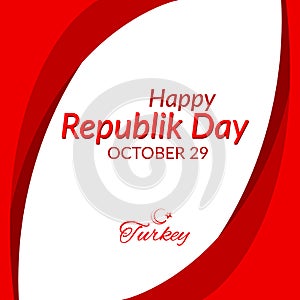 National Day of Turkey Happy Republic Day October 29 National Day of Turkey Month and star on the background of the national flag