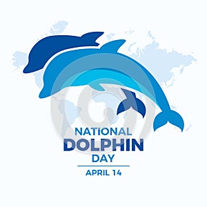 National Dolphin Day poster vector illustration