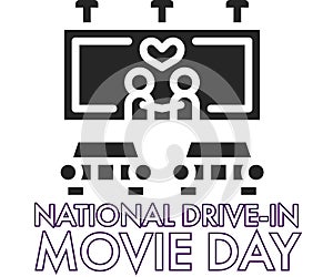 National Drive-in Movie Day celebrated on 6th of june r isolated on white background