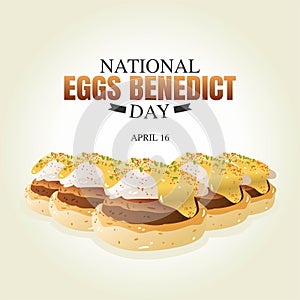 National Eggs Benedict Day Vector Illustration