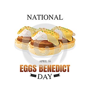 National Eggs Benedict Day Vector Illustration