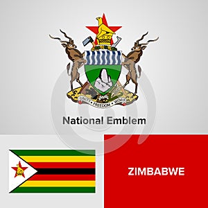 National Emblem and flag of Zimbabwe