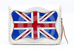 National England flag wallet on white background.