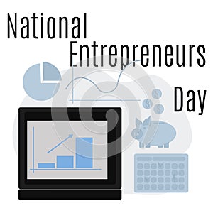 National Entrepreneurs Day, Idea for poster, banner, flyer or postcard