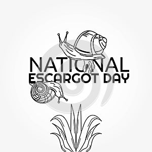 National Escargot Day Vector Illustration