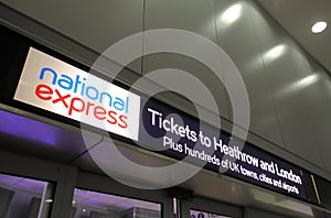 Gatwick airport National Express coach office London England