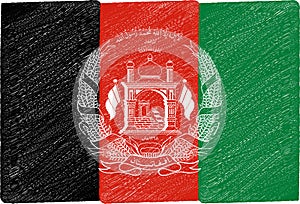 National flag of Afghanistan painting original colors vector illustration, Islamic Republic of Afghanistan flag national