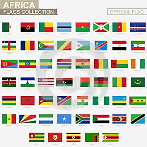 National flag of African countries, official vector flags collection