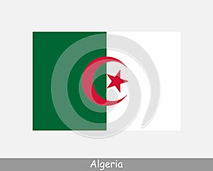 National Flag of Algeria. Algerian Country Flag. People`s Democratic Republic of Algeria Detailed Banner. EPS Vector Illustration