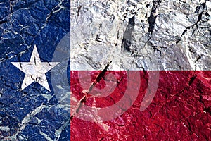 The national flag of the American state of Texas is blue and white with a star painted on the mountain wall on Independence Day.