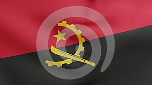 National flag of Angola waving 3D Render, Republic of Angola flag textile, Popular Movement for the Liberation of Angola photo