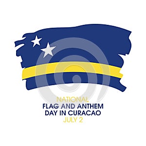 National Flag and Anthem Day in Curacao vector