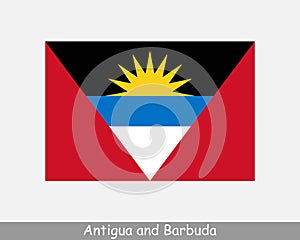 National Flag of Antigua and Barbuda. Antiguan and Barbudan Country Flag Detailed Banner. EPS Vector Illustration Cut File