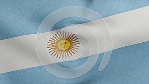 National flag of Argentina waving 3D Render, Republic Argentine flag textile designed by Manuel Belgrano, argentinian