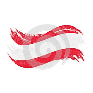 National Flag Of Austria, Designed Using Brush Strokes,Isolated On A White Background. Vector Illustration.