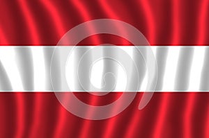 The national flag of Austria has three equal horizontal bands of red top, white, and red.