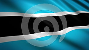 National flag of Botswana with black and white stripes