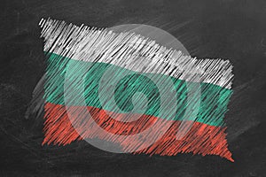 National Flag of Bulgaria. Chalk drawn illustration.