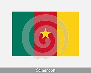 National Flag of Cameroon. Cameroonian Country Flag. Republic of Cameroon Detailed Banner. EPS Vector Illustration Cut File