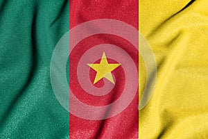 National flag of the Cameroon. The main symbol of an independent country. Flag of Cameroon