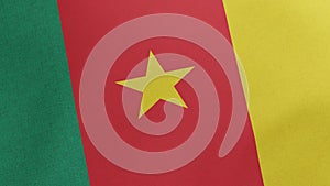 National flag of Cameroon waving original size and colors 3D Render, Cameroonian flag or drapeau du Cameroun have the