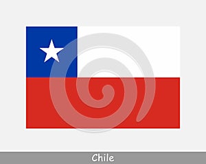 National Flag of Chile. Chilean Country Flag. Republic of Chile Detailed Banner. EPS Vector Illustration Cut File