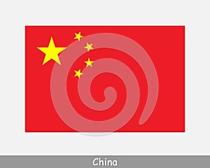 National Flag of China. Chinese Country Flag. People`s Republic of China Detailed Banner. EPS Vector Illustration Cut File