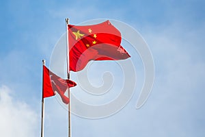 National Flag of China and Regional Flag of HKSAR