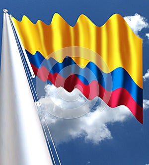 The national flag of Colombia was adopted on November 26, 1861. It is a horizontal tricolour of yellow, blue and red. The yellow s