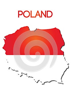National flag color of Poland in map gradient design