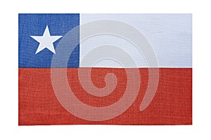 National flag of the country of Chile, isolate
