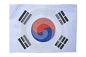 National flag of the country of South Korea, isolate