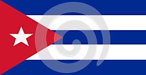 Cuban flag Five bars three blue two white one red triangle with a five-pointed star