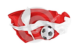 The national flag of Danmark. FIFA World Cup. Russia 2018