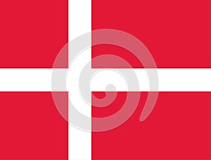 National flag of Denmark original size and colors vector illustration, Dannebrog with white Scandinavian cross, flag photo