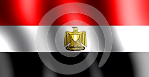 National flag of Egypt waving in the air.