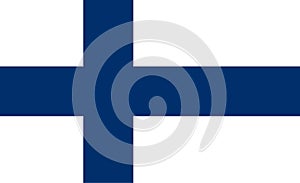 National flag of Finland original size and colors vector illustration, Suomen lippu or Finlands flagga and