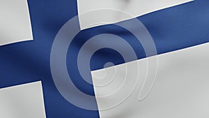 National flag of Finland waving 3D Render, Suomen lippu or Finlands flagga and Siniristilippu used Nordic cross, Finnish