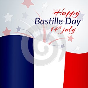 The national flag of France Blue white and red stripes grunge texture Happy Bastille Day 14 july Patriotic background