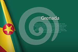 national flag Grenada isolated on background with copyspace