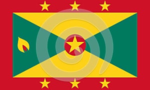National Flag Grenada, star, nutmeg