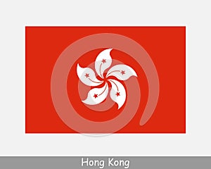 National Flag of Hong Kong. HKSAR Country Flag. Hong Kongese Detailed Banner. EPS Vector Illustration Cut File