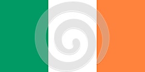 National flag of Ireland original size and colors vector illustration, bratach na heireann or Irish tricolour, national
