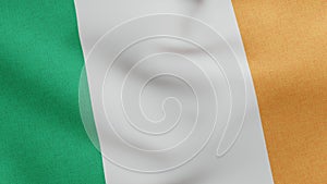 National flag of Ireland waving 3D Render, bratach na heireann or Irish tricolour, national flag Republic of Ireland