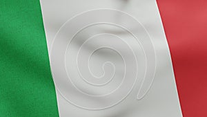 National flag of Italy waving 3D Render, Italian flag or il Tricolore bandiera dItalia, first tricolour cockade flag
