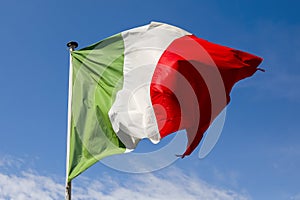 National flag of Italy in the wind