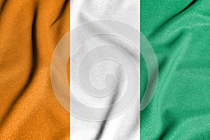 National flag of the Ivory Coast. The main symbol of an independent country. Flag of Ivory Coast