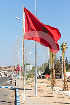 National flag of Morocco photo