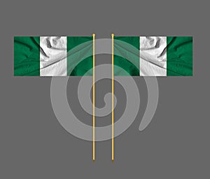 national flag of nigeria on silk fabric with soft folds, background